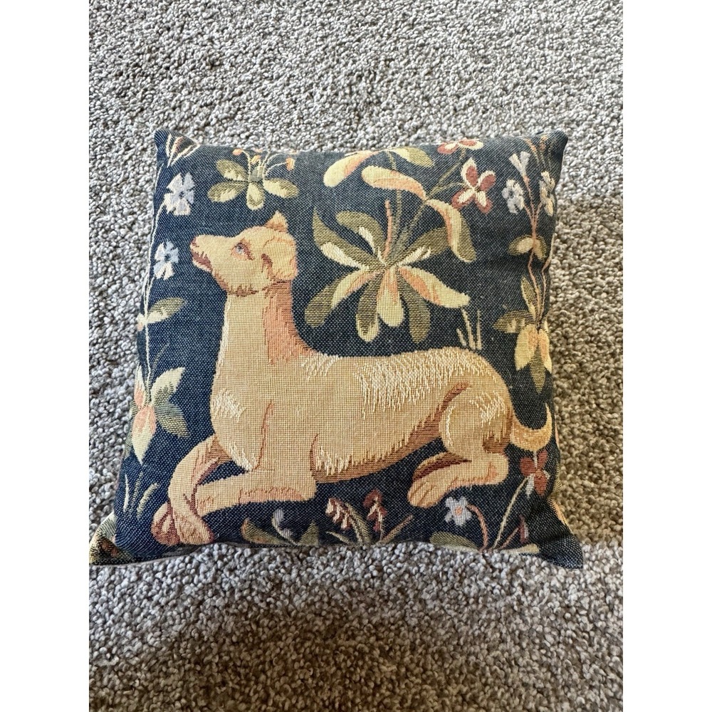 English Dog In Garden Pillow 8x8